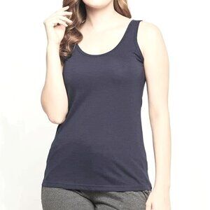 Gilmour Vancouver Bamboo Tank Top S Small Navy Blue Made in Canada 🌍